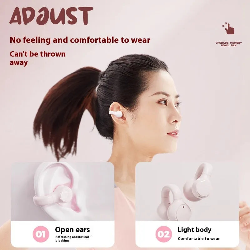 B105C wireless clip ear sports headphones in Black Goose colour with digital display and charging bay