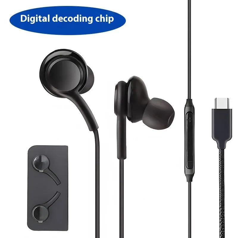 Decoding Digital extra bass earbuds headset, plastic construction, 3.5mm plug, 1.2m wire, for Note10 S10 S8