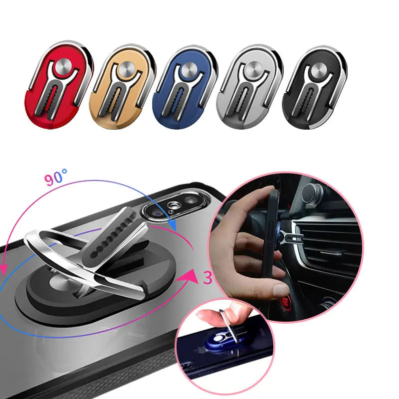 Universal car mobile phone bracket with adjustable flexible neck and ring base in multiple colours