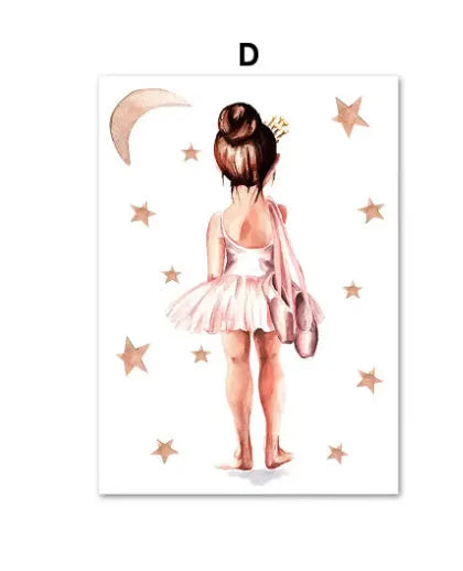 Canvas wall art print ballet subject unframed 20x25cm to 50x70cm Nordic style