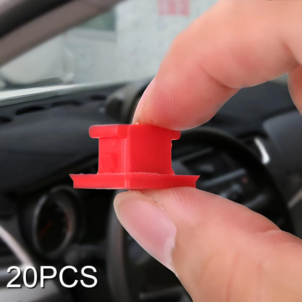 10 black plastic BMW interior door trim panel replacement clips on a white background