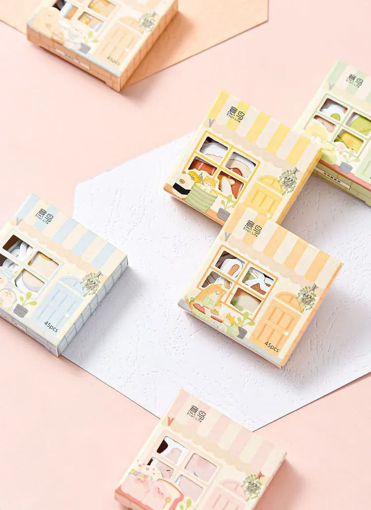 Penguin Little Naive cute style paper stickers in assorted widths from 20mm to 50mm.