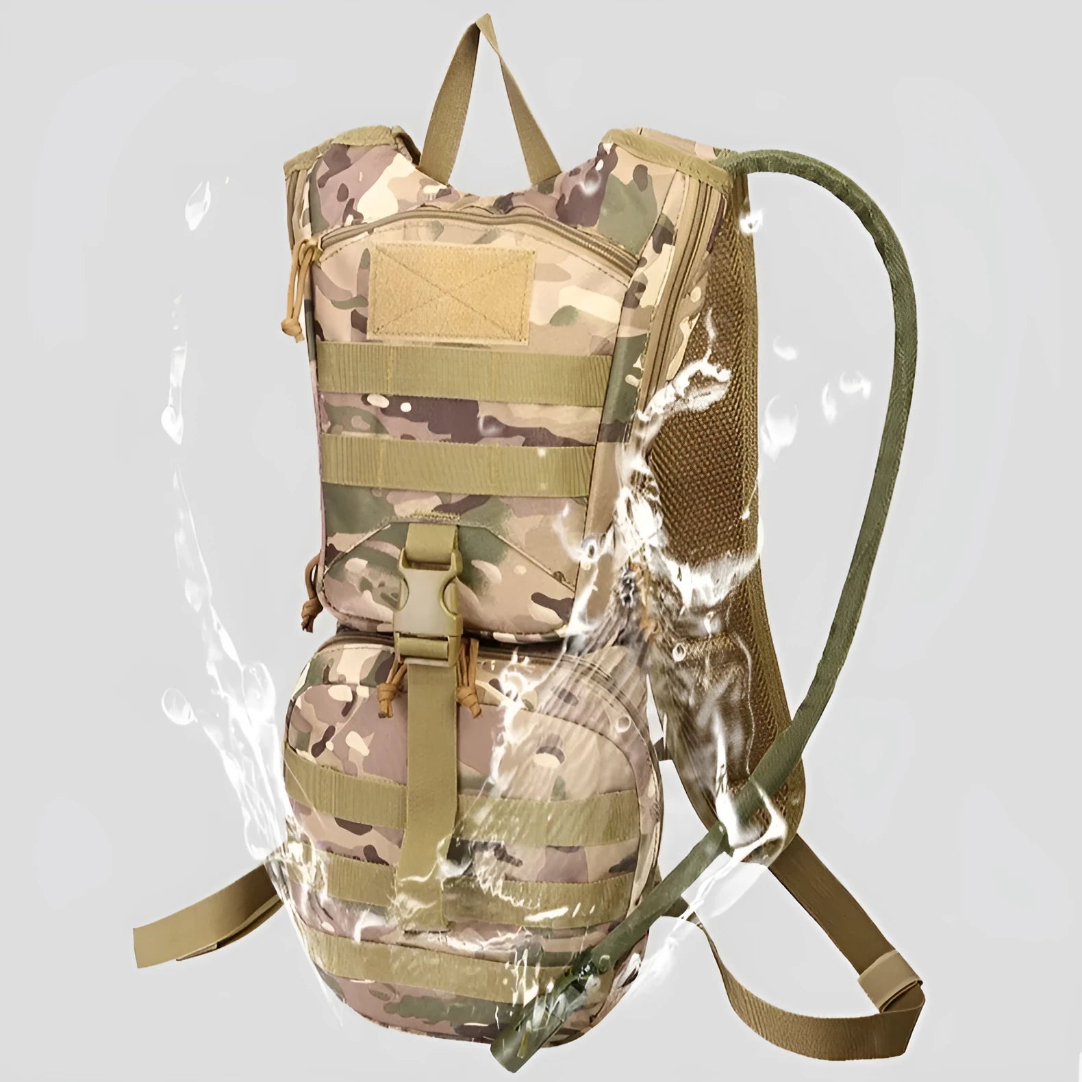 Multifunctional cycling bag in camouflage pattern with large capacity design for outdoor activities