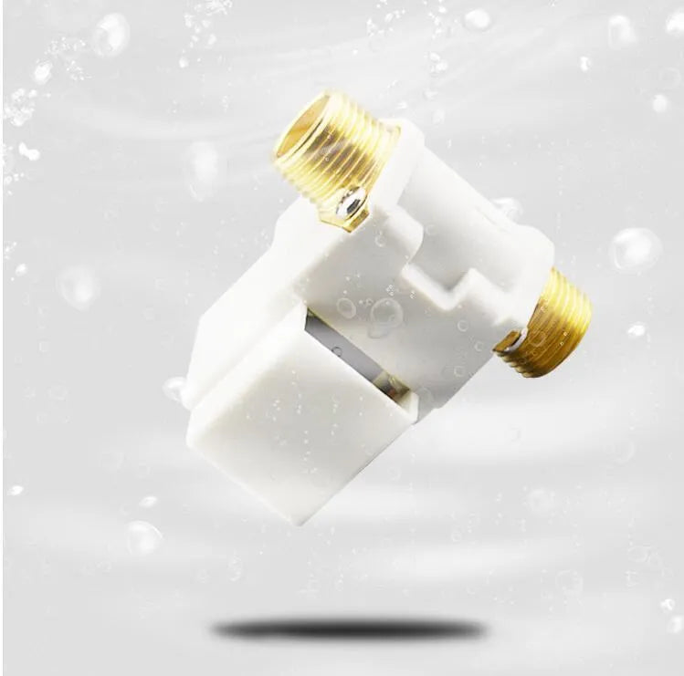 A04 DC12V water solenoid valve normally closed pilot type plastic body copper joint external screw