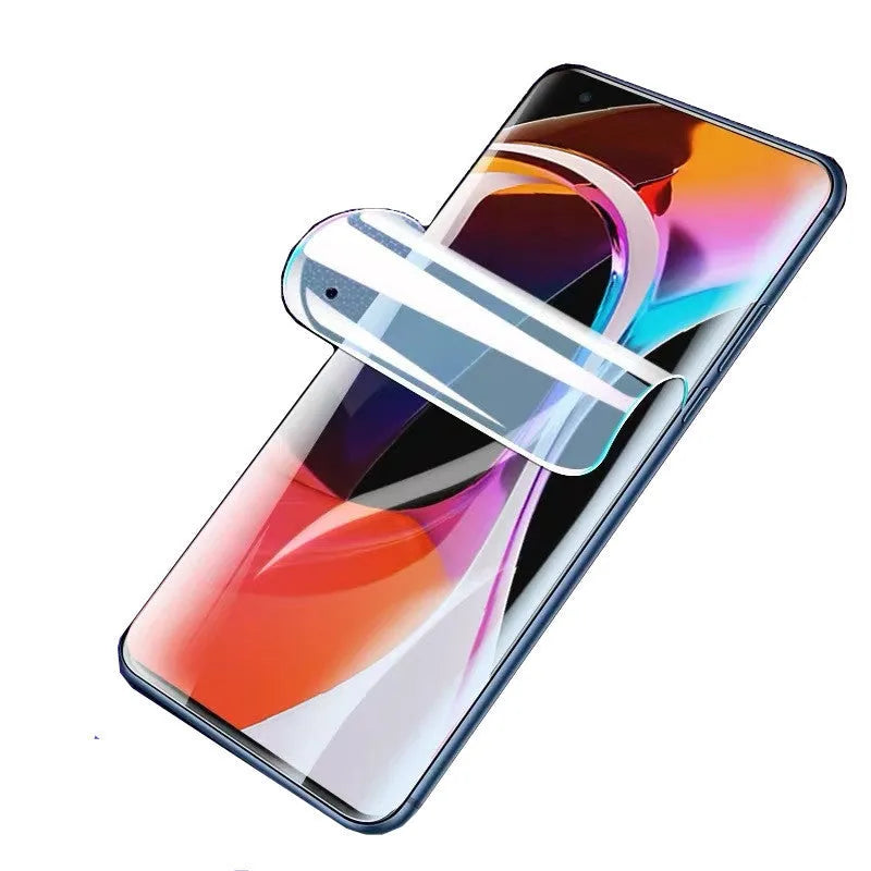 Samsung Galaxy phone with TPU screen protector in HD, frosted, and blue light variants