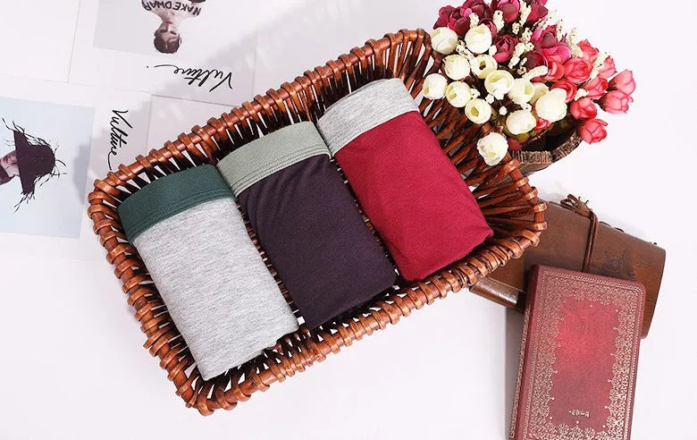 Men's oversized cotton baggy boxers in black, red, gray, blue and purple colours with loose fit design