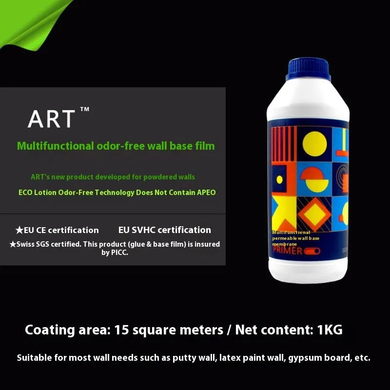 Bottle of Glutinous Rice Glue E, a formaldehyde-free wallpaper adhesive.