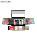 120 colour matte eye shadow palette in compact case with solid pink, purple, brown, and blue shades