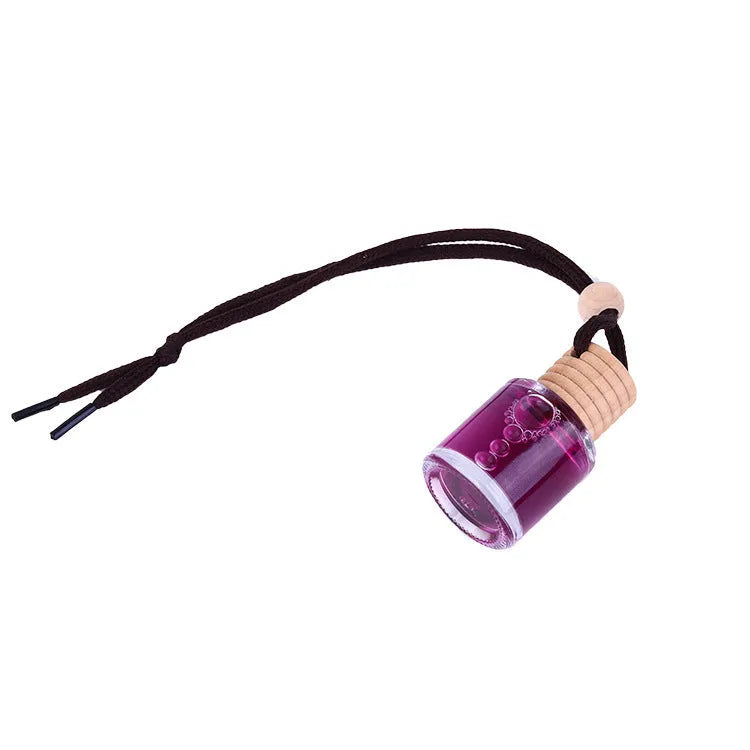 Glass bottle car air freshener hanging ornament with 55g fragrance oil in clear glass