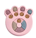 Dog puzzle feeder toy in PP material with non-slip base, available in footprint, round and hexagonal styles.