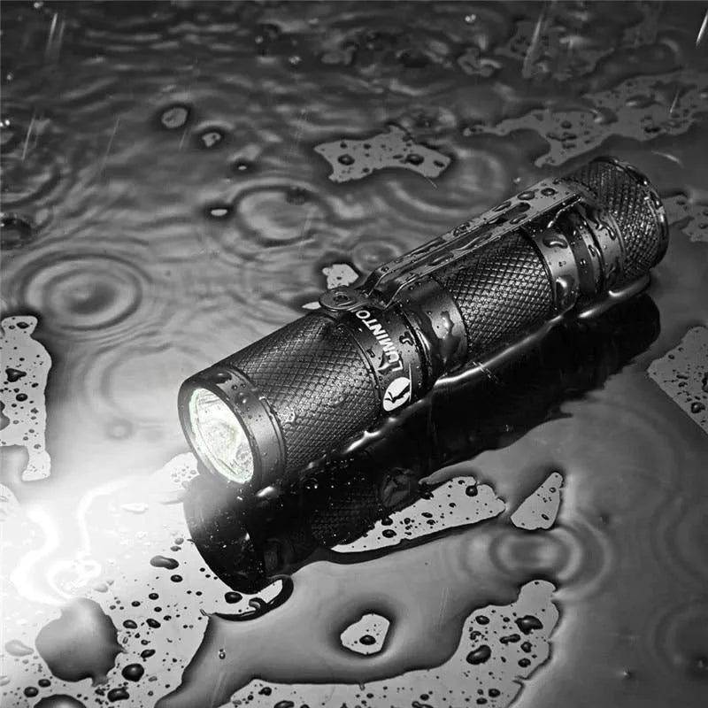 Lumintop Tool AA2.0 black aluminium compact flashlight with magnetic tail cap and battery
