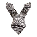 Women's vintage print one-piece swimsuit with deep V-neck and matching wrap skirt
