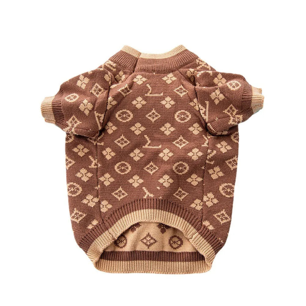 Wool dog sweater in monochrome and two-tone colours for autumn and winter wear