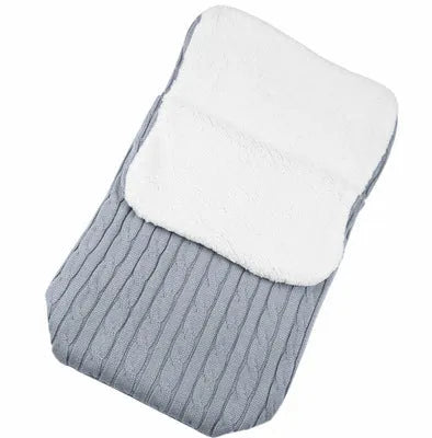 Winter baby stroller sleeping bag with lamb cashmere lining and cotton wool filling in envelope design