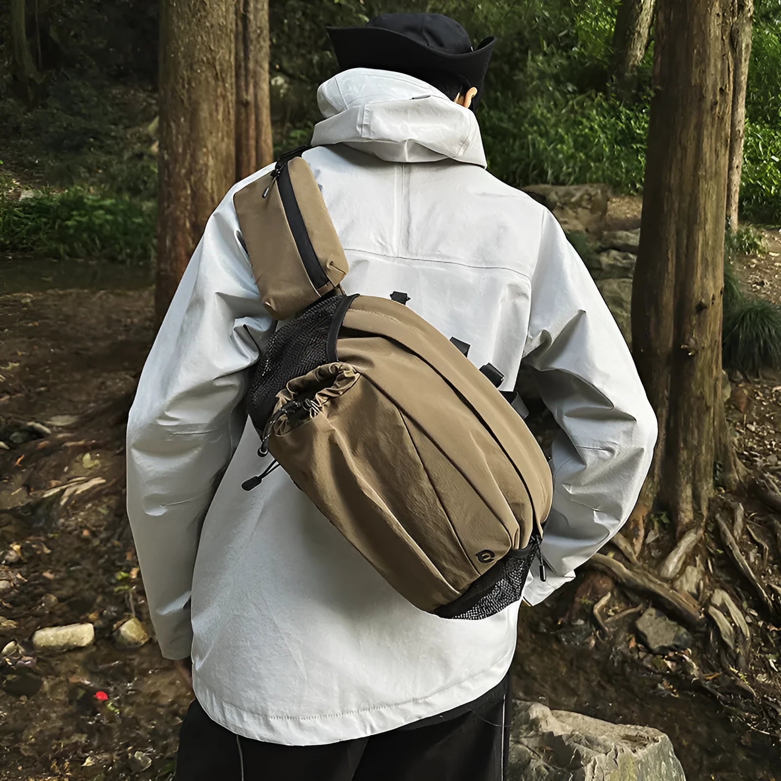 Unisex adjustable waist backpack in Army Green colour with strap adjustment