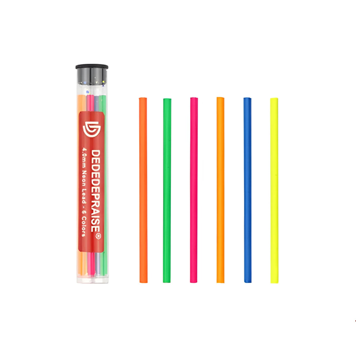 4.0mm mechanical drawing pencil with colour leads in yellow, orange, blue, green, and rose red shades