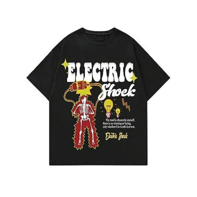 Men's printed street style short-sleeved t-shirt with digital pattern on polyester fabric