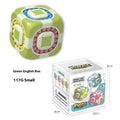Rotating magic bean puzzle fingertip cube toy in British red, blue, orange, and green plastic