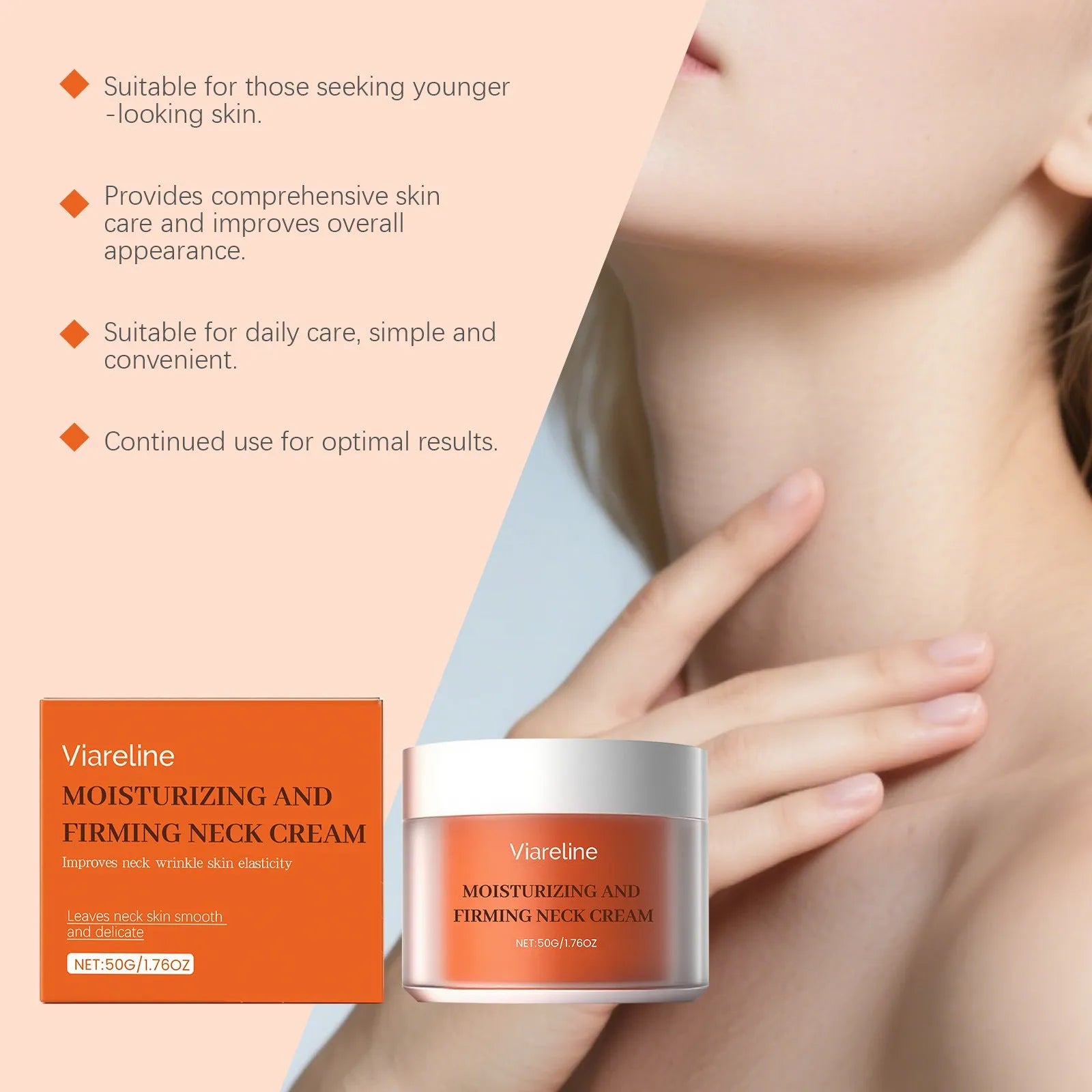 Daily neck contour moisturising cream 50g jar with compact packaging