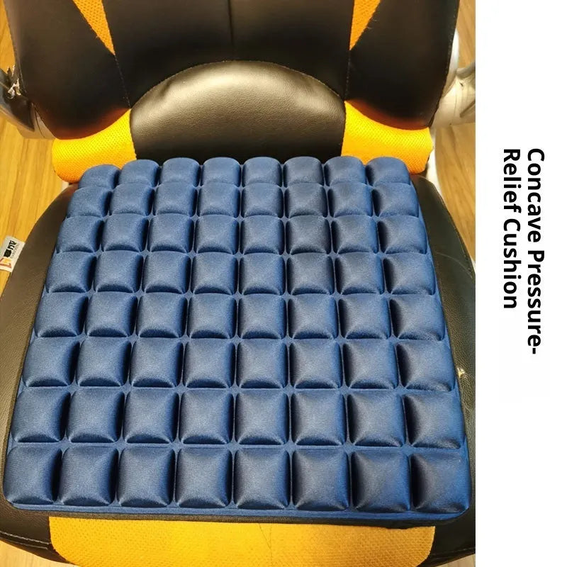 5D non-inflatable car seat cushion with foam filler and spandex cover, 45x45cm, in black or grey