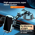 Retractable suction cup car phone holder with telescopic arm on dashboard
