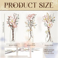 Three metal wall art pieces with flower designs and colourful vases in modern farmhouse style