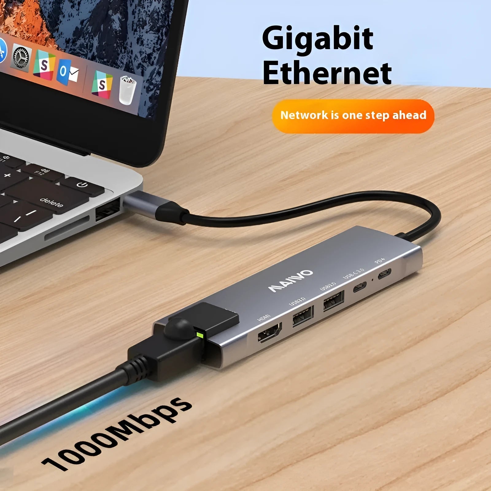 Steam Deck six-port docking station with aluminium shell and USB-C cable for desktop expansion