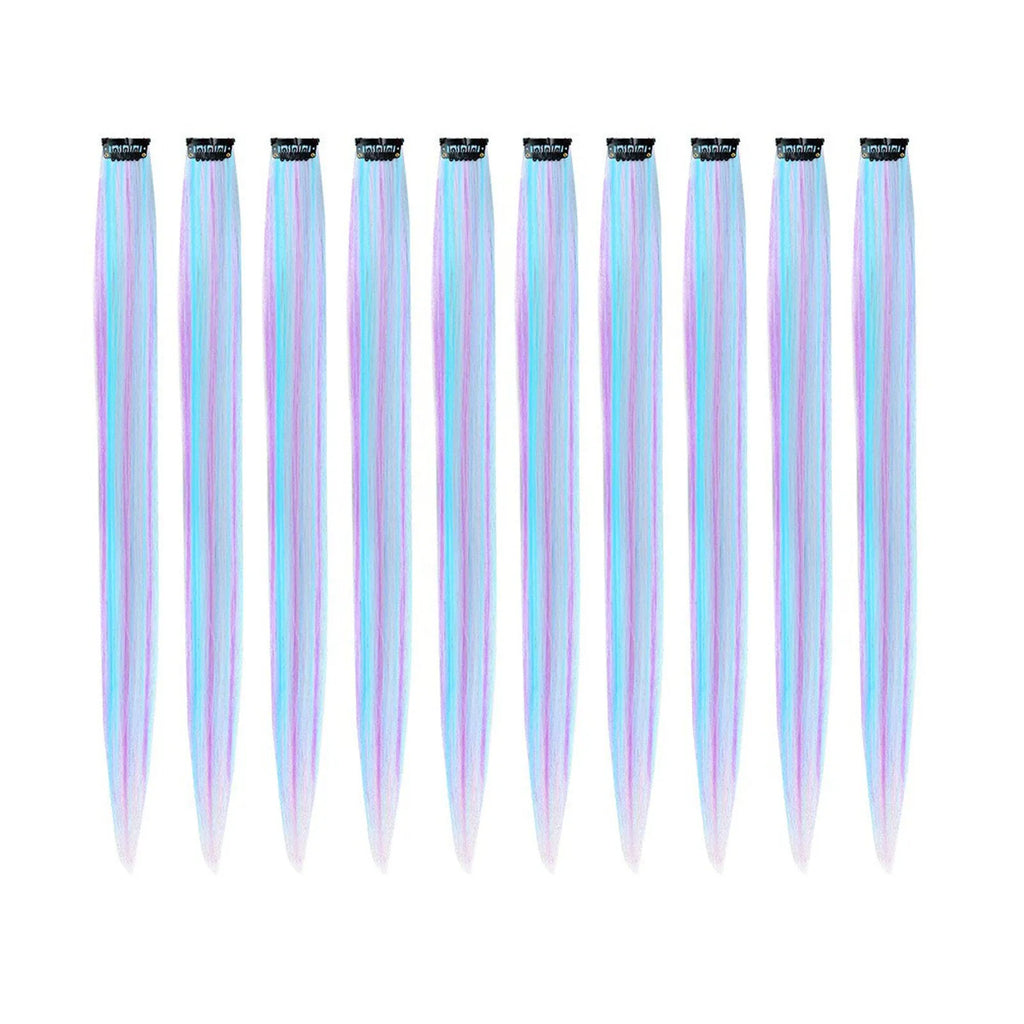 Purple blue colour gradient seamless high temperature fibre wig for women
