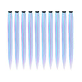 Purple blue colour gradient seamless high temperature fibre wig for women