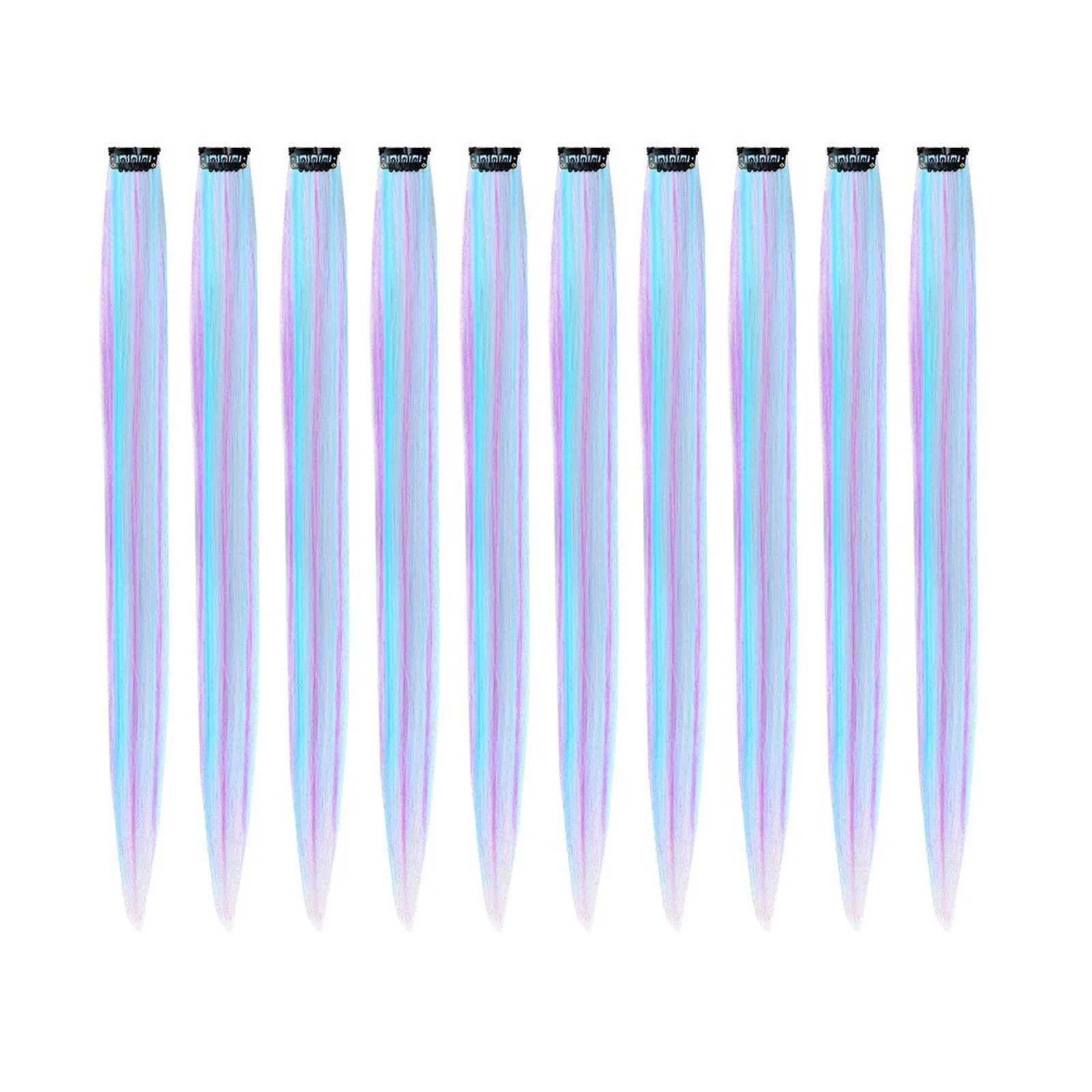 Purple blue colour gradient seamless high temperature fibre wig for women