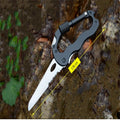 Multifunctional carabiner fast hanging buckle folding knife tool black aluminium alloy with 7.5cm blade