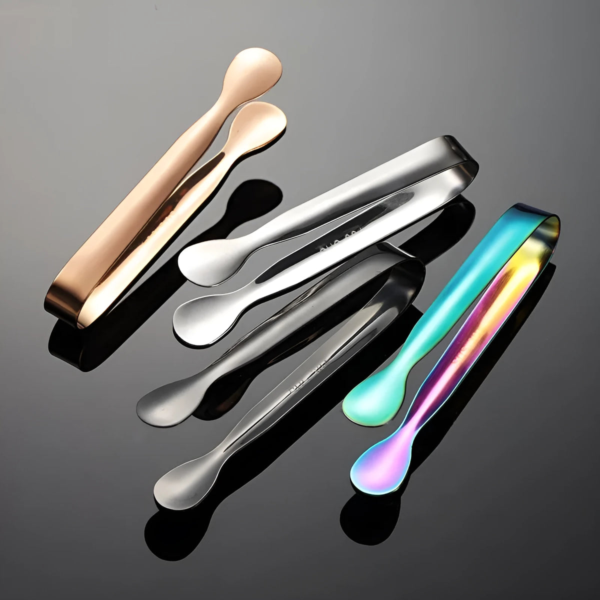 Stainless steel cocktail ice clip in silver, gold, rose gold, magic colour or black for bar and home drinks use