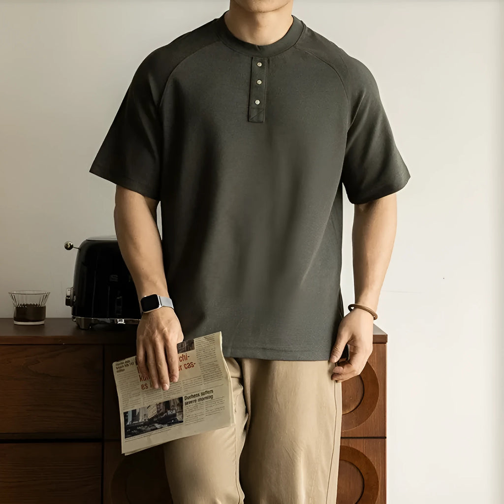 Women's casual terry fabric top with raglan sleeves in smoky grey colour