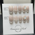 Women's handmade blush armour manicure wear set in short design, colour 14 short ladder A.