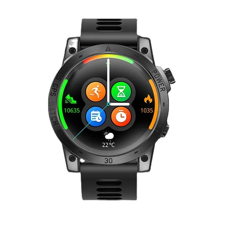 GPS outdoor sports watch black 1.43in AMOLED screen with step counting and heart rate monitoring