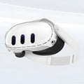 Transparent PC protective case for VR glasses with silicone edges on a white background