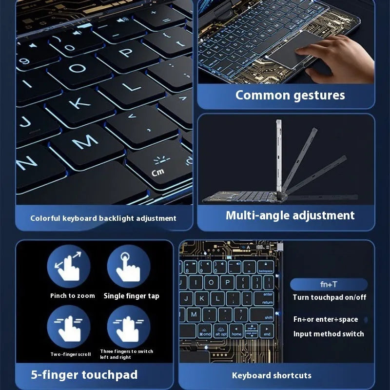 Transparent rotating keyboard case for iPad Air 5 tablet in Bright Crystal White colour
