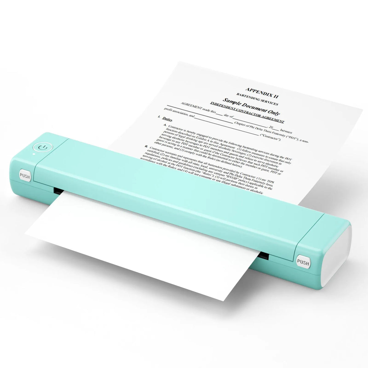Phomemo M08F A4 portable thermal printer in compact design with multiple colour options