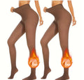 Women's anti-snagging thermal leggings in black, shown in 100g, 220g, and 300g wool-lined thickness options.
