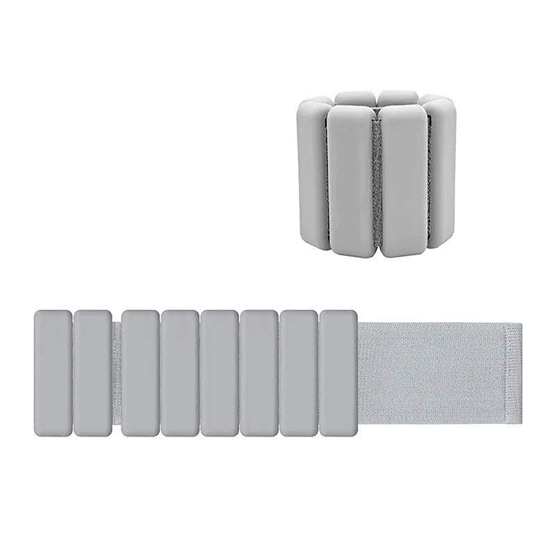 Silicone iron block weight-bearing bracelet with adjustable Velcro strap, 2 pounds per wrist, 29x7x1.5cm