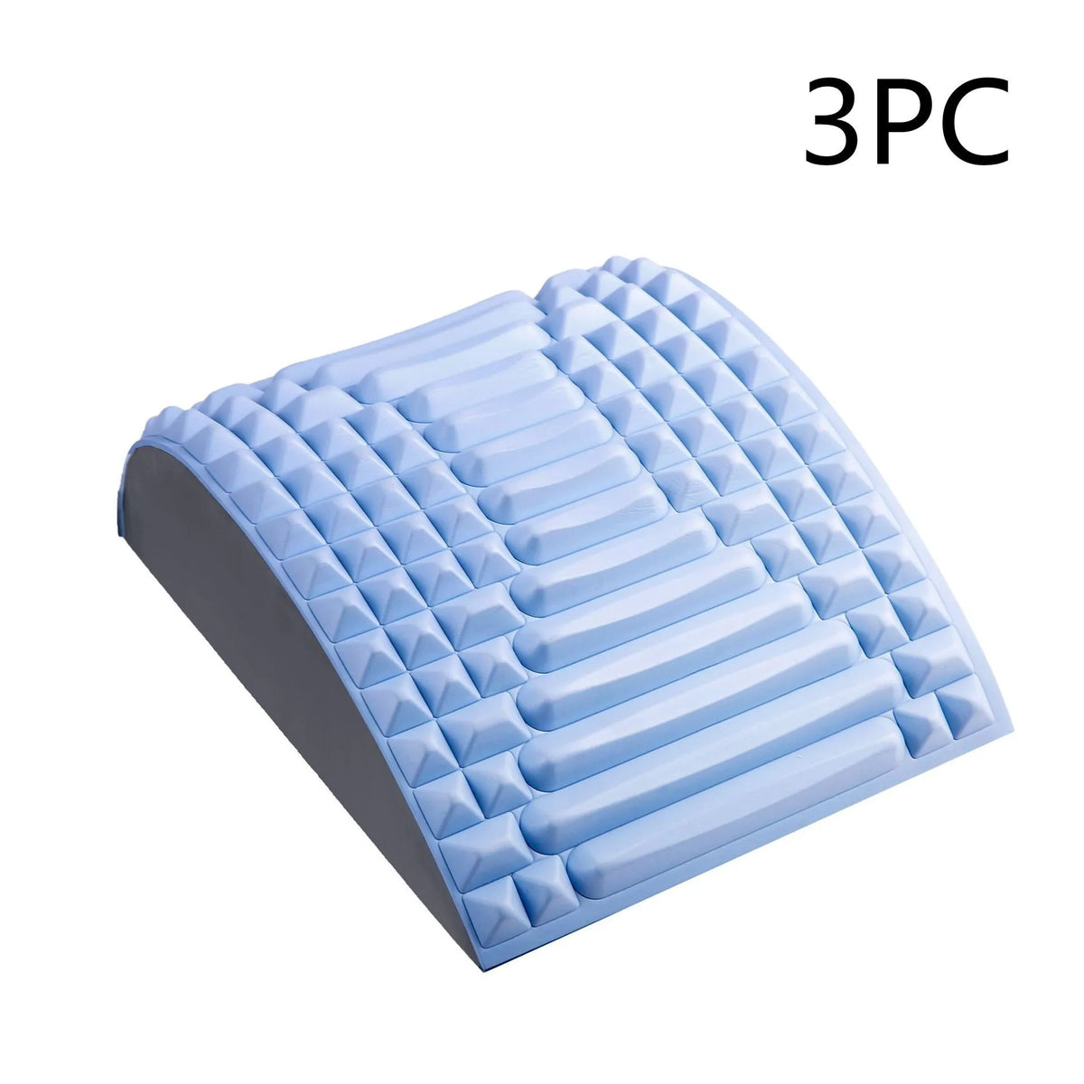 Blue back stretcher pillow for lumbar support with acupressure massage function
