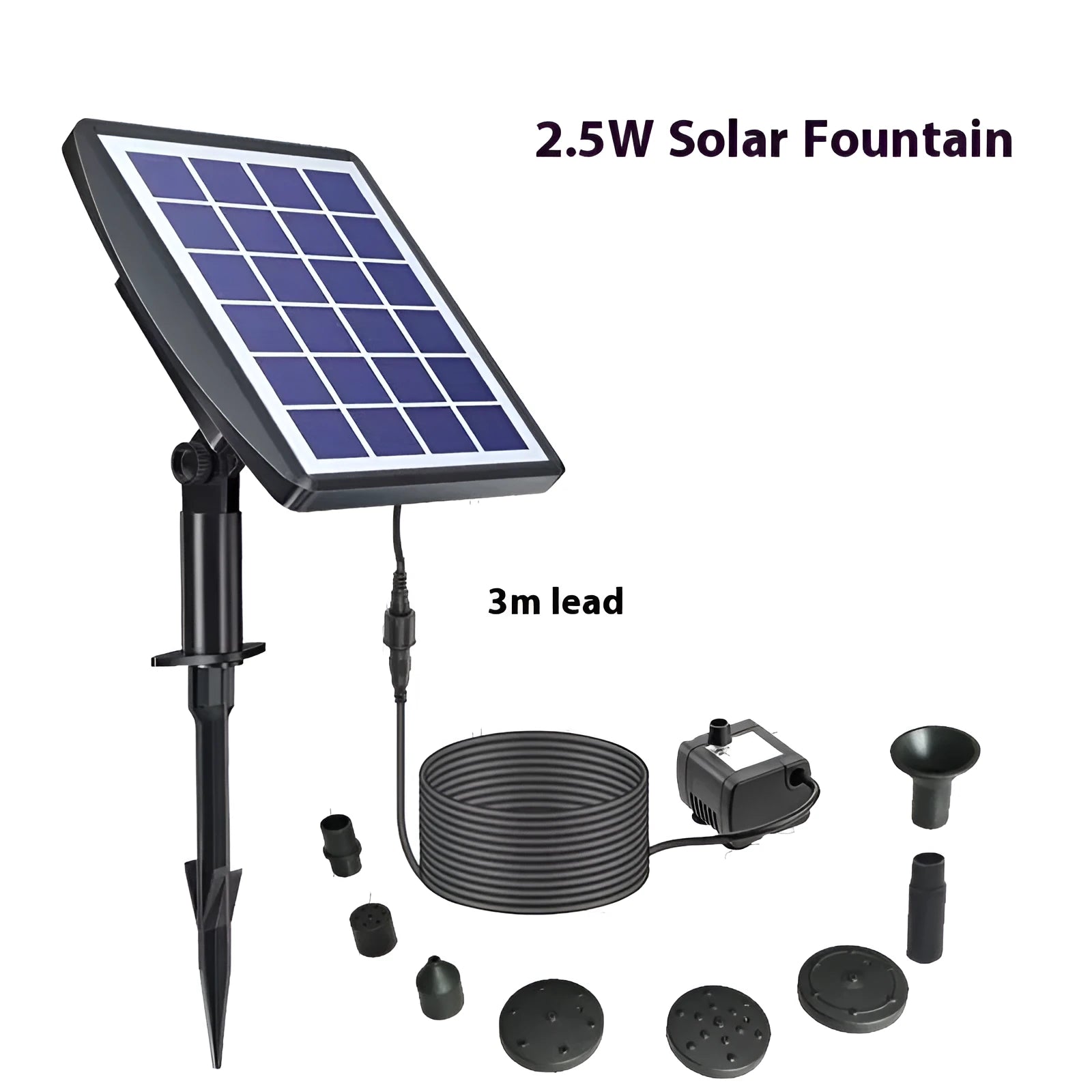 Solar fountain oxygen rockery floating on pond water with spray effect for bird bath
