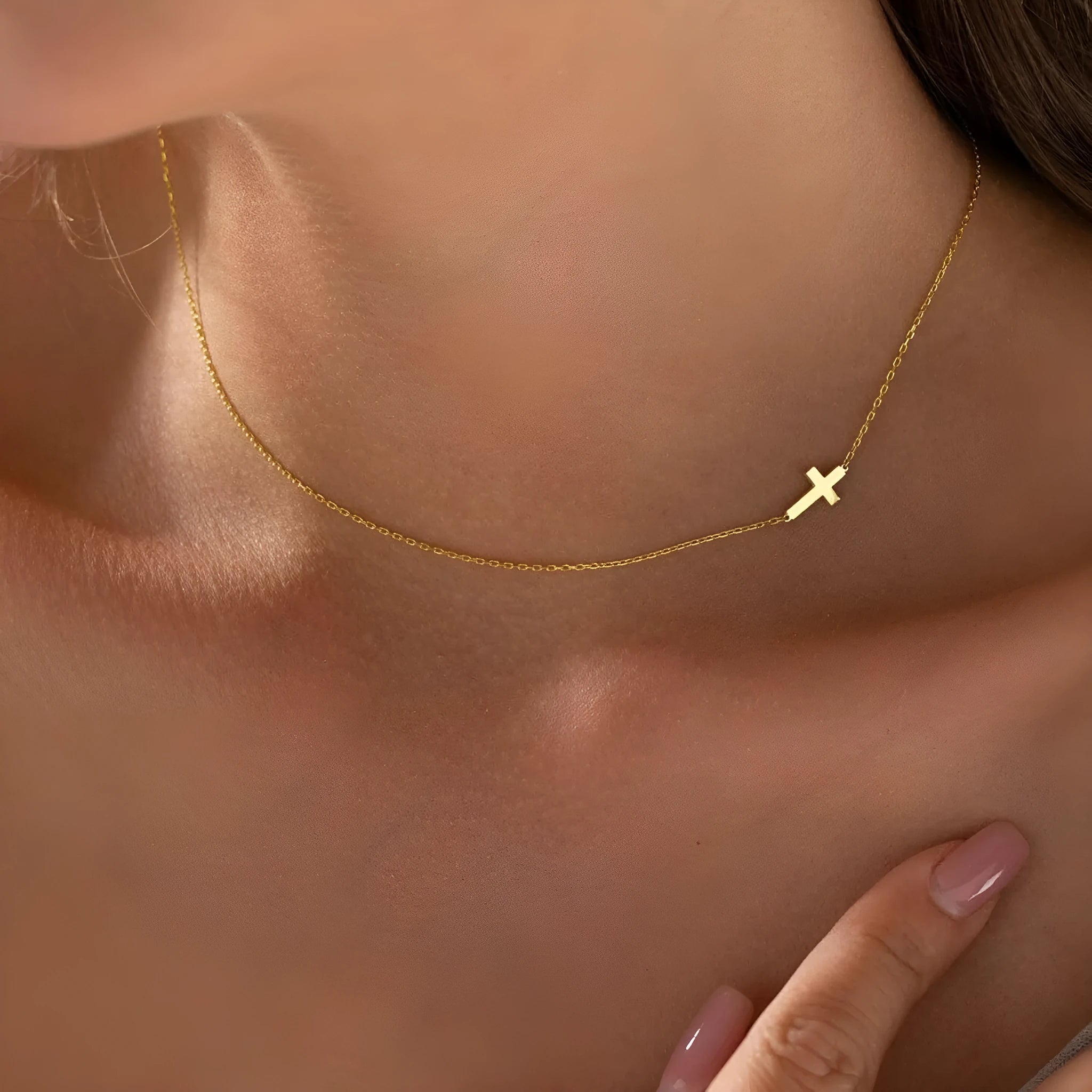 Layered multi-strand alloy geometric pendant necklace with electroplated gold finish for women