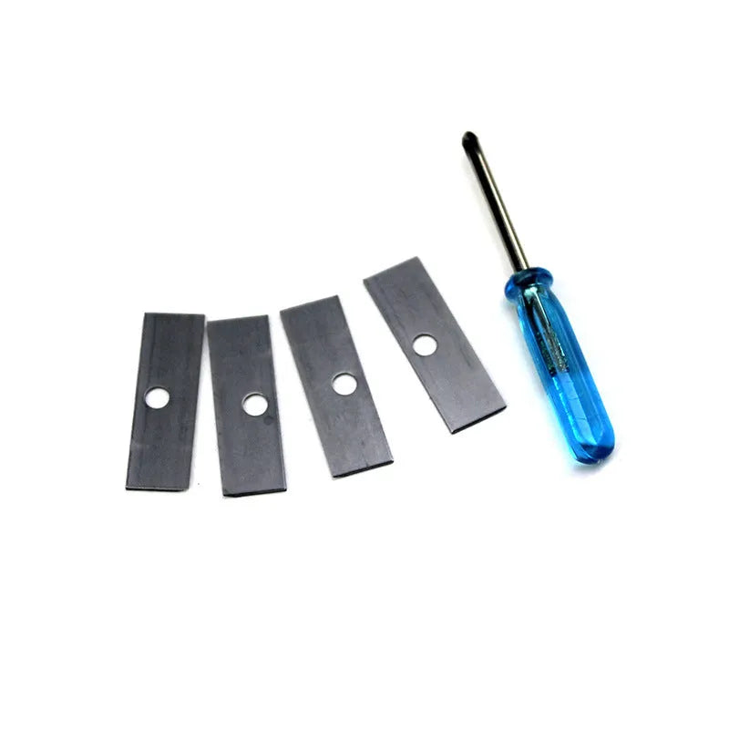 Geometric plastic pencil sharpener with four holes and screwdriver for art supplies