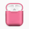 Silicone protective case for Apple AirPods in multiple colours, showing shockproof earmuffs and anti-lost rope attachment.