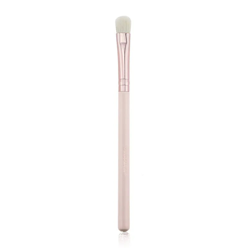 26 pink makeup brushes with wool bristles and wooden handles in PU brush case