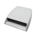 Car dashboard decorative vent accessory in ABS plastic showing black, white, and silver colour options