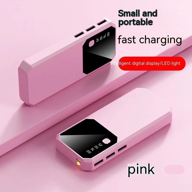 Large capacity power bank with HD display screen, 20000mAh, multi-U port, black PC+ABS casing