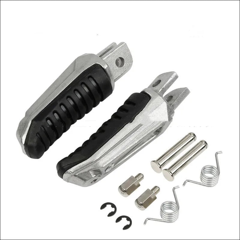 Black aluminium alloy motorcycle foot pegs set for Suzuki Hayabusa and V-Strom models