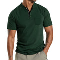Plus size men's solid colour short sleeve shirt with a button-down chest pocket.